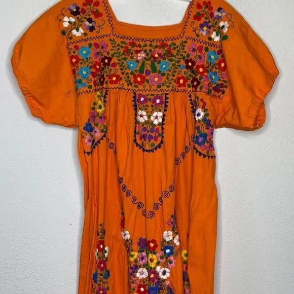 Embroidered Dress Orange‎ - Picture 2 of 7
